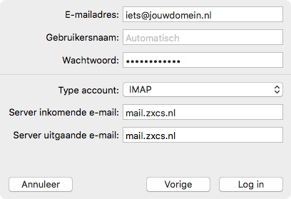 mail instellingen
